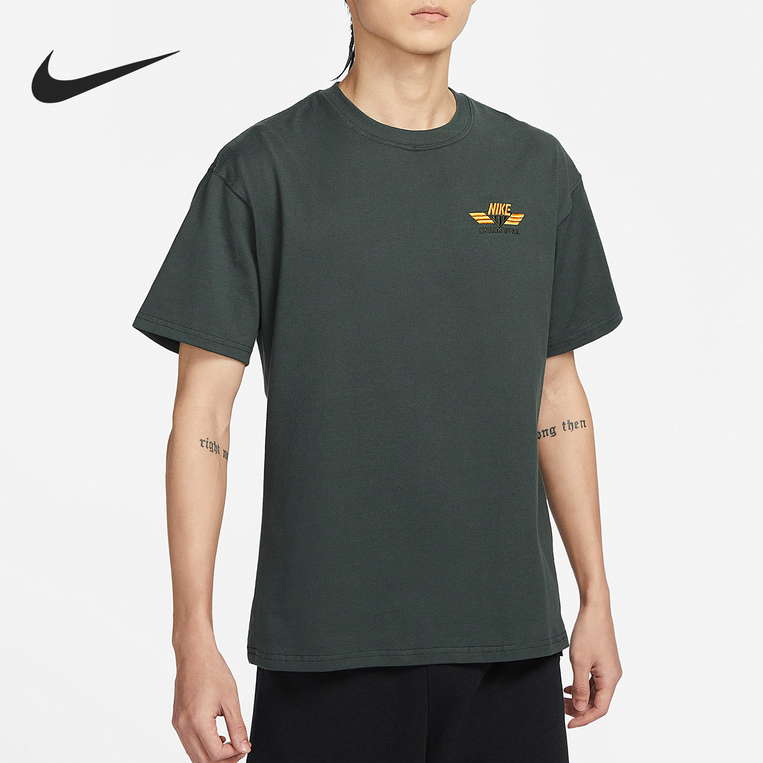 Nike/耐克官方正品新款男士针织休闲圆领运动短袖T恤HJ6544-341
