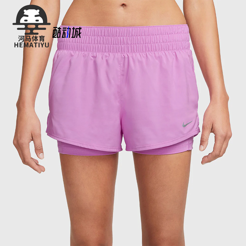 Nike/耐克正品2025女士印花松紧腰透气二合一运动短裤DX6013-532