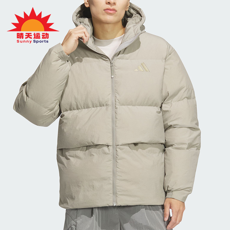 阿迪达斯连帽男士羽绒服