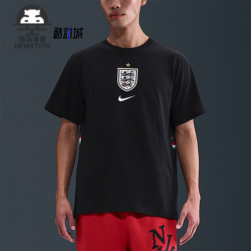 Nike/耐克正品2025男士圆领套头印花经典运动足球短袖IO4576-010