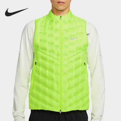 Nike/耐克正品秋冬男士拉链羽绒拼接拒水跑步马甲FB7543-702