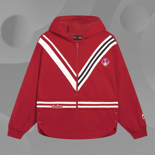 休闲运动连帽卫衣开衫 Lining 女大童开衫 新款 外套YWDT034 李宁正品