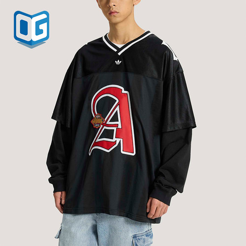 Adidas/阿迪达斯正品三叶草男士休闲运动经典长袖球衣T恤KS5328