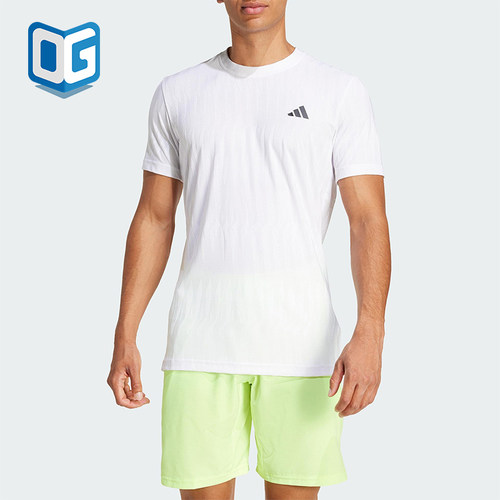 Adidas/阿迪达斯正品夏季男士凉爽网球运动经典修身短袖JF4386
