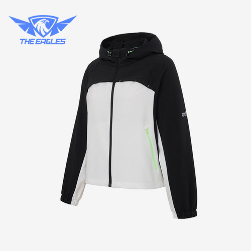 Adidas/阿迪达斯正品W 5 DRY JKT女士拼接经典连帽运动外套KB8193