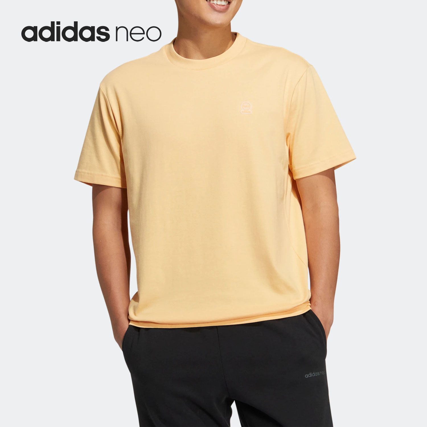 Adidas/阿迪达斯正品neo夏季新款居家男女运动短袖T恤HS6818