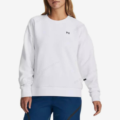 UA/安德玛正品新款女子加绒保暖运动圆领卫衣套头衫1379835-100