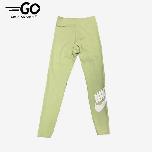 Nike/耐克正品Sportswear新款女经典浅绿白色瑜伽长裤CZ8529-386