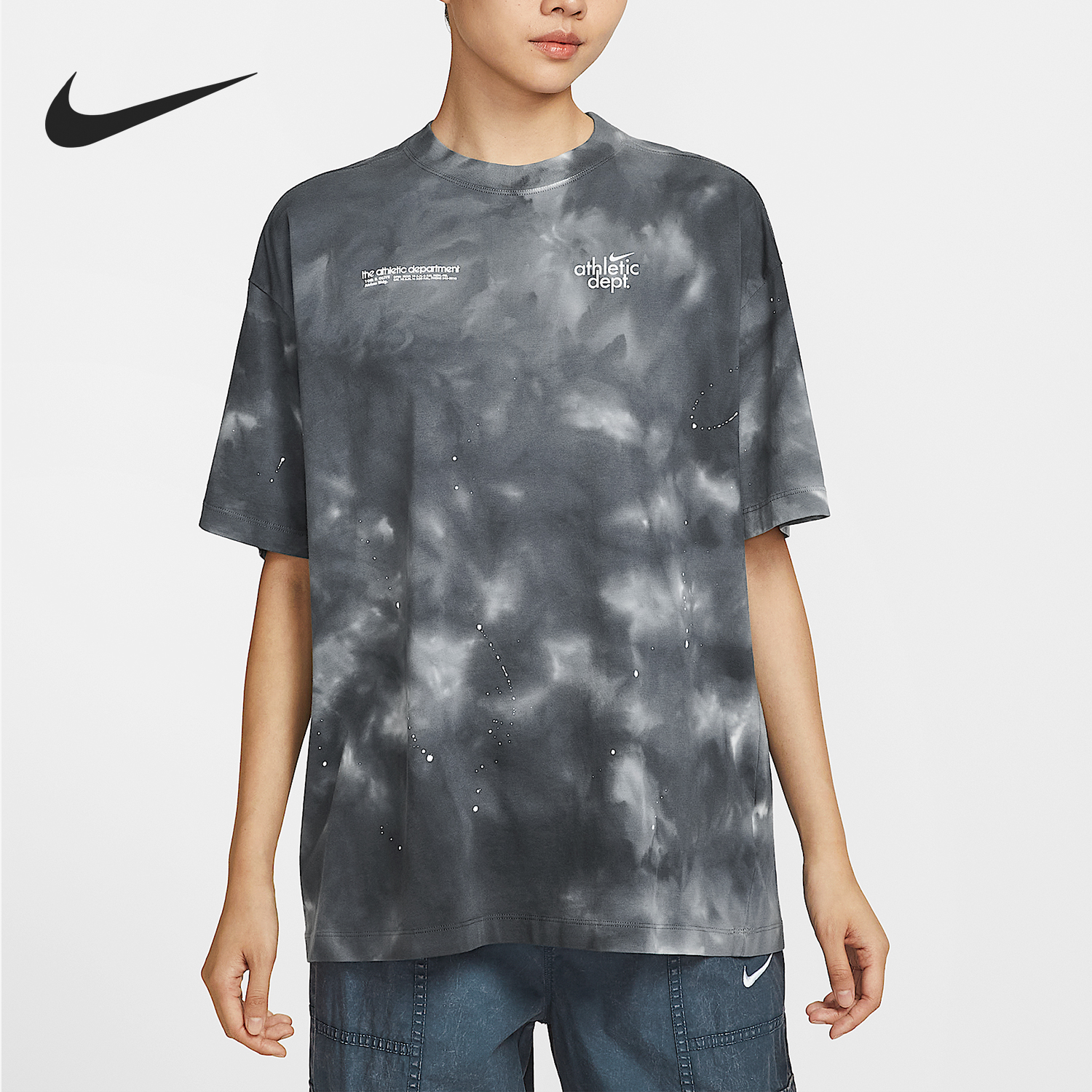 Nike/耐克官方正品夏季女士宽松圆领时尚印花透气短袖II0462-010