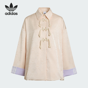 宽松外套KW1997 三叶草女士提花新中式 Adidas 阿迪达斯官方正品