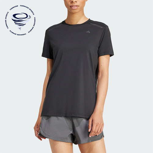阿迪达斯女士圆领透气运动短袖