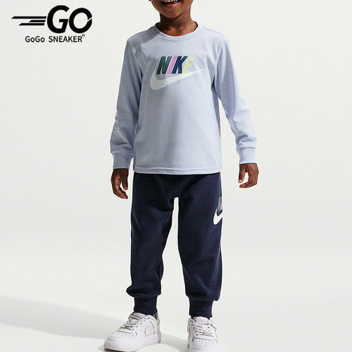 Nike/耐克正品2025冬季款婴童日常圆领束脚印花套装IU5427-410