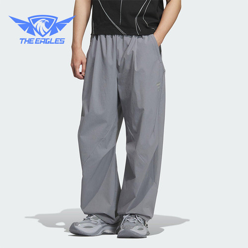 Adidas/阿迪达斯正品2025夏季款男士梭织宽松经典休闲长裤KC0130