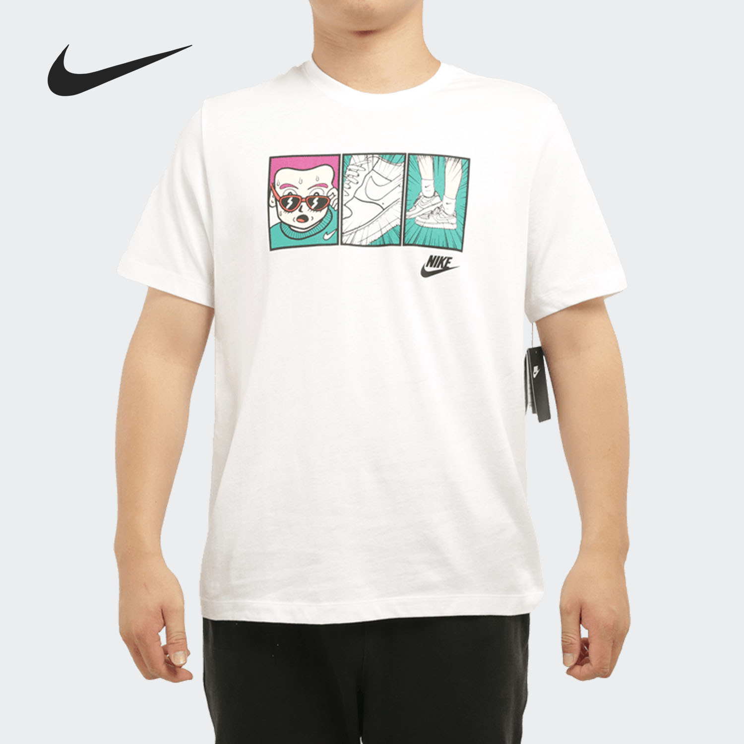 Nike/耐克官方正品男子漫画印花圆领透气运动短袖T恤 CT6528-100