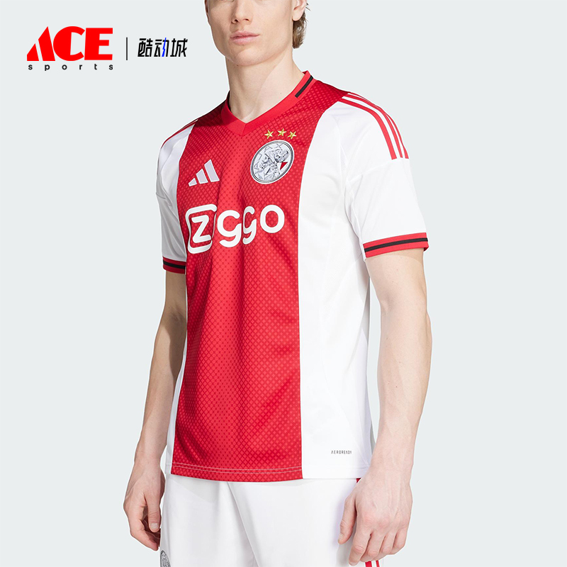 Adidas/阿迪达斯正品AJAX H JSY男士V领透气足球运动短袖JP1448