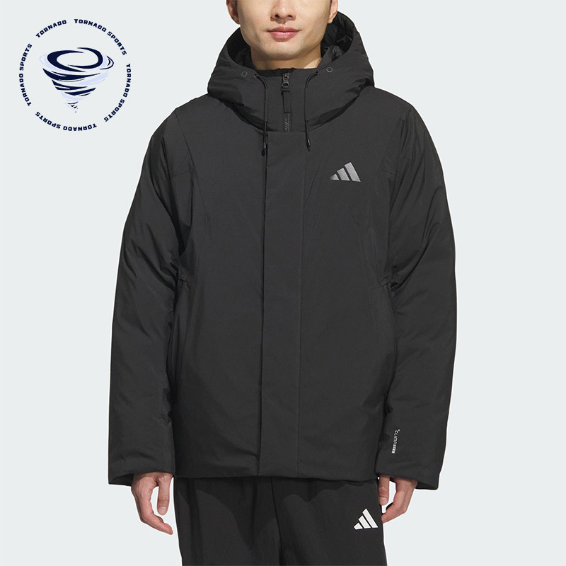 Adidas/阿迪达斯正品2025秋季款男士日常保暖连帽羽绒服KC2509