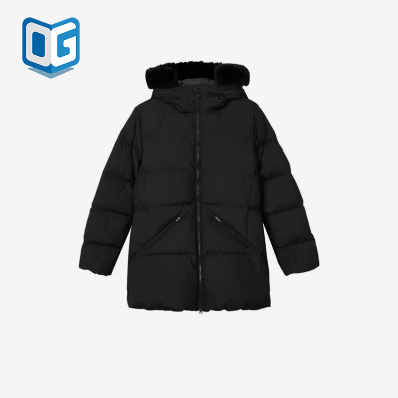 Skechers/斯凯奇正品休闲专柜新款女士中长款保暖运动连帽羽绒服