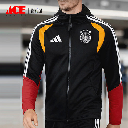 Adidas/阿迪达斯正品男士拉链训练条纹球员版足球外套JZ4581