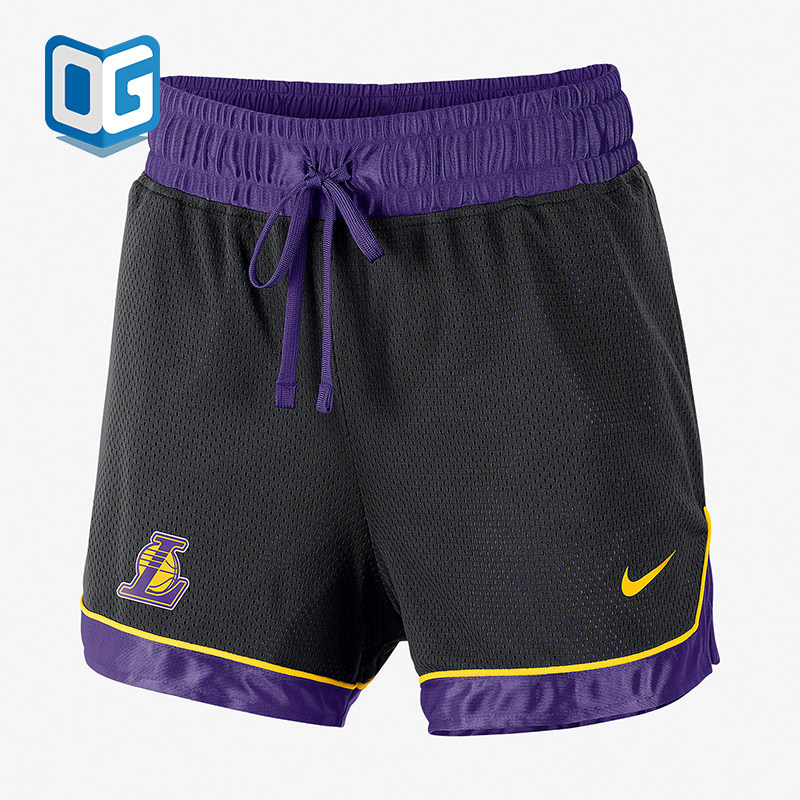 Nike/耐克正品NBA新款女黑紫色球类运动篮球短裤AV0211-010