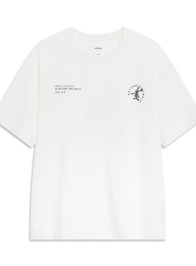 Lining/李宁正品夏季男子新款卡通字母印花圆领短袖T恤AHST315