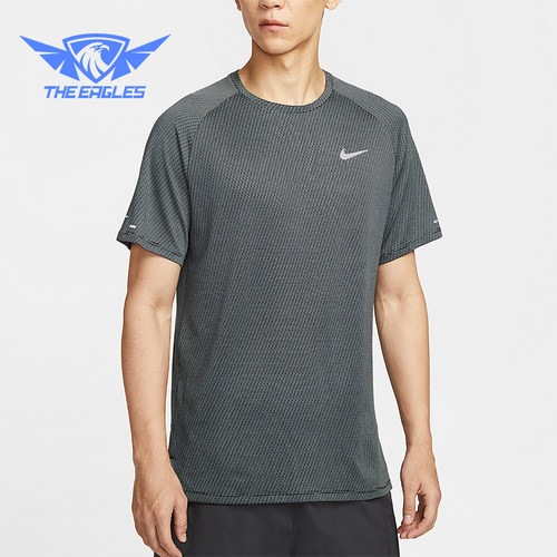 Nike/耐克正品Dri-FIT男士套头跑步针织透气运动短袖HV2208-010