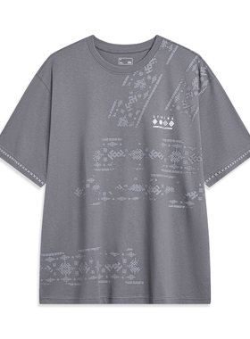 Lining/李宁正品中国文化系列男女同款时尚宽松短袖T恤AHST443