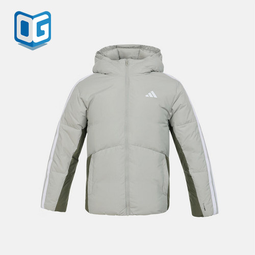 Adidas/阿迪达斯正品2025冬季款儿童休闲保暖拼接羽绒服KC5927