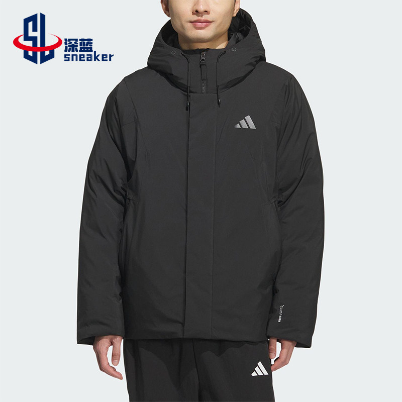 Adidas/阿迪达斯正品2025秋季款男士日常保暖连帽羽绒服KC2509