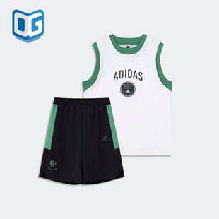 SPW SET儿童无袖 JD5203 Adidas 圆领套装 阿迪达斯正品