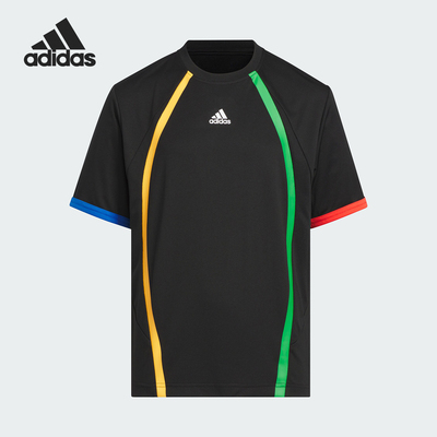 Adidas/阿迪达斯正品新款小童宽松透气足球运动短袖T恤JC6919