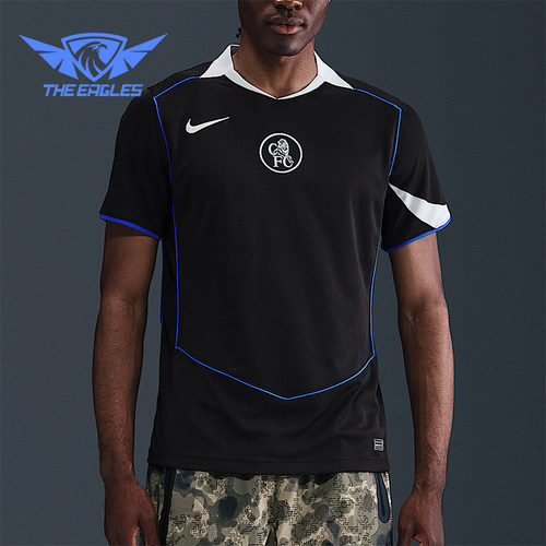 Nike/耐克正品2025男士运动V领套头透气耐穿足球短袖HM3202-011
