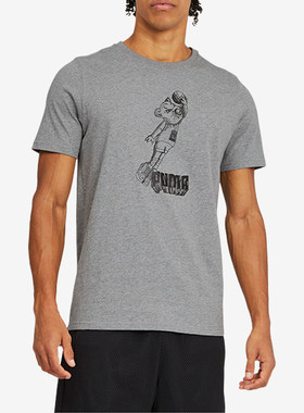 Puma/彪马正品新款男子时尚印花透气运动短袖T恤532730-02