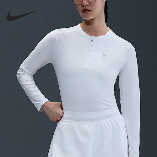 Nike/耐克官方正品Dri-FIT女士网球长袖运动修身上衣FZ6738-100