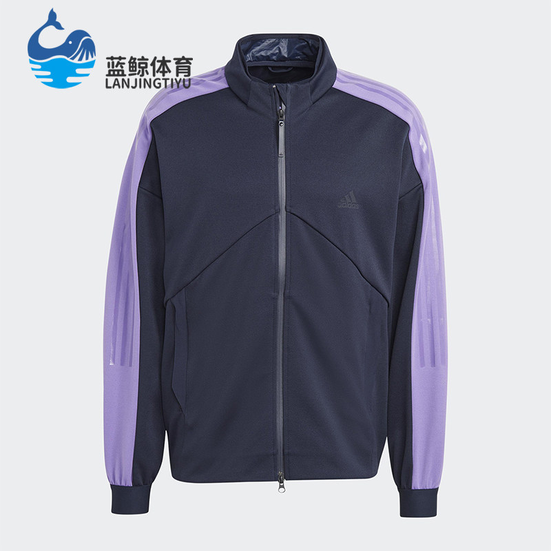 Adidas/阿迪达斯正品新款男黑紫色复古立领经典夹克外套HY4139