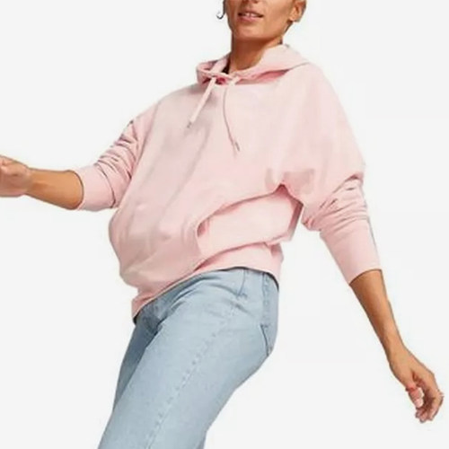 Puma/彪马正品连帽女粉色柔软保暖长袖针织经典休闲卫衣673110-66