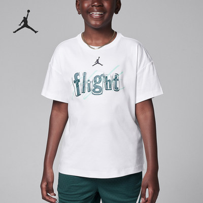 Nike/耐克正品Jordan大童柔软舒适运动休闲短袖T恤HQ7557-100