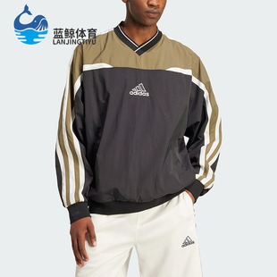 Adidas/阿迪达斯正品2025新款男士经典三条纹套头衫JD5395