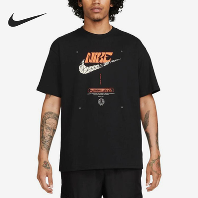 Nike/耐克正品夏季男士运动印花透气针织圆领短袖HF0488-010