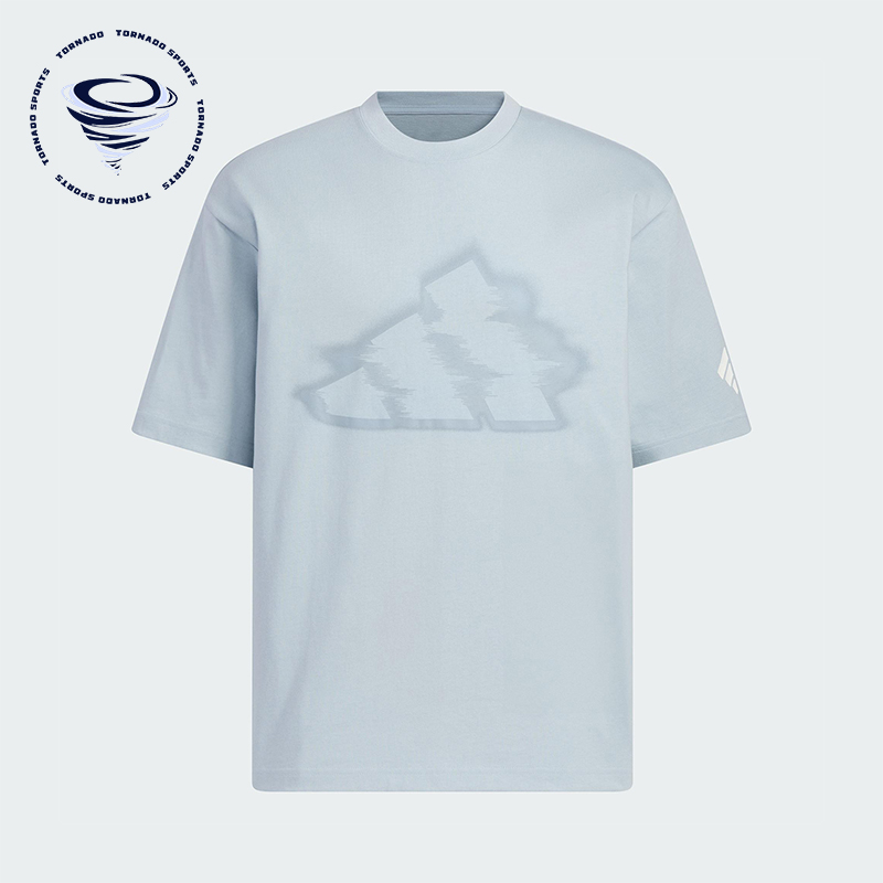 Adidas/阿迪达斯正品2025男士logo印花经典圆领宽松短袖KC3745