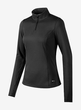 Skechers/斯凯奇正品新款女子健身透气运动针织半开胸长袖T恤