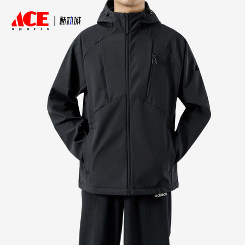 Adidas/阿迪达斯正品冲锋衣新款男黑色骑行经典夹克外套KG8966