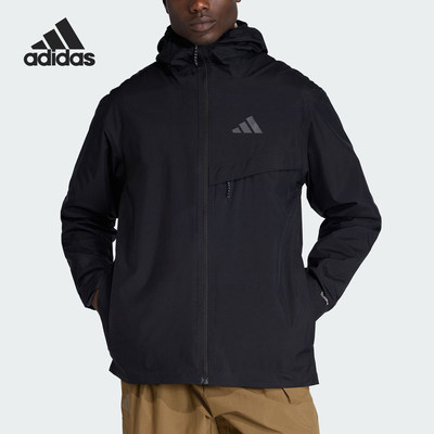 Adidas/阿迪达斯正品MT 2L RAIN J男士户外连帽冲锋衣JY4118
