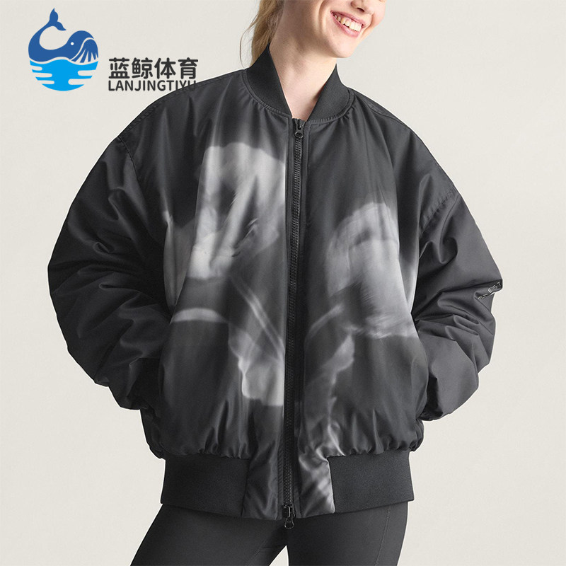 Adidas/阿迪达斯正品2025冬季款女士日常立领印花保暖棉服KA9599