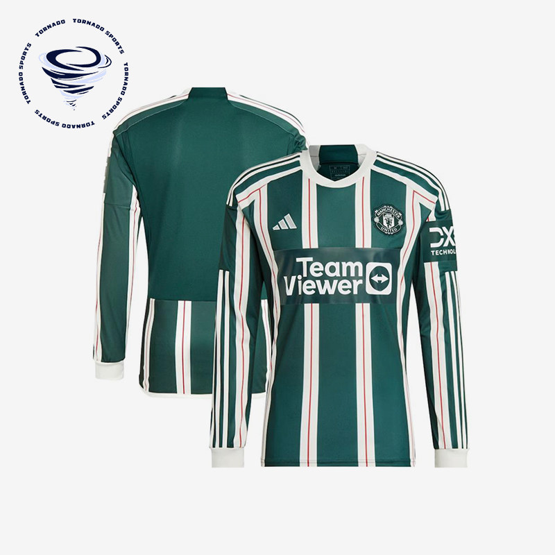 Adidas/阿迪达斯正品曼联球迷版客场男士足球长袖球衣IA7223