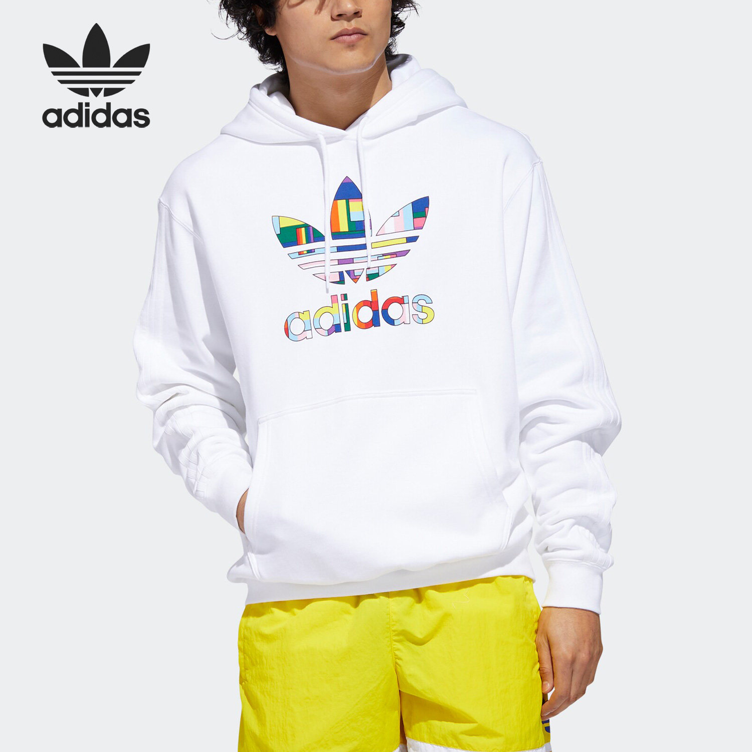 Adidas/阿迪达斯正品三叶草男子运动训练休闲连帽卫衣GD0956