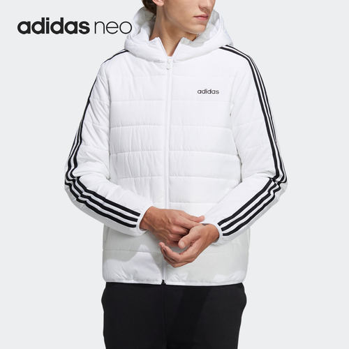 Adidas/阿迪达斯正品Neo 当季男子运动保暖连帽棉服H14200