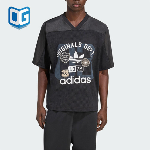Adidas/阿迪达斯正品三叶草男士运动经典足球V领宽松短袖KD6252