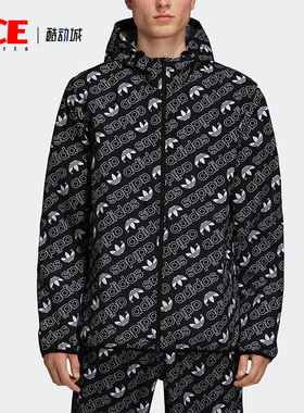Adidas/阿迪达斯正品三叶草男士平铺印花宽松休闲梭织外套DH4796