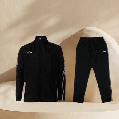 李宁正品秋冬立领运动休闲舒适套装长袖男女款AACR002