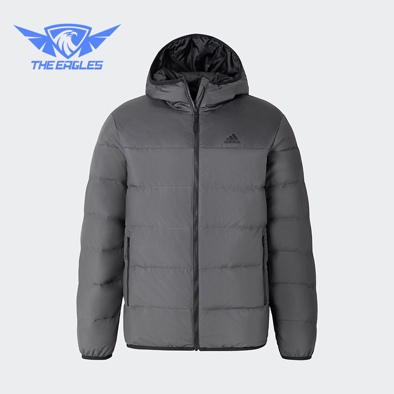 阿迪达斯男士保暖休闲连帽羽绒服